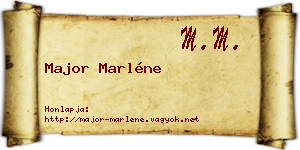 Major Marléne névjegykártya